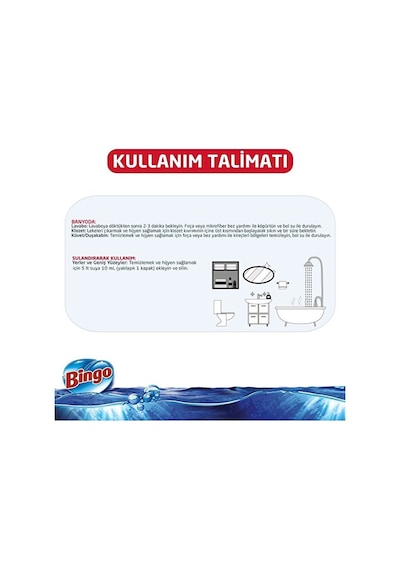 Bingo Oksijen Çamaşır Suyu 750 Ml Ekonomi Paketi 6'lı Okaliptus Diğer