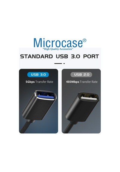 Microcase Type C Usb 3.0 Otg Adaptör - Siyah Al2599
