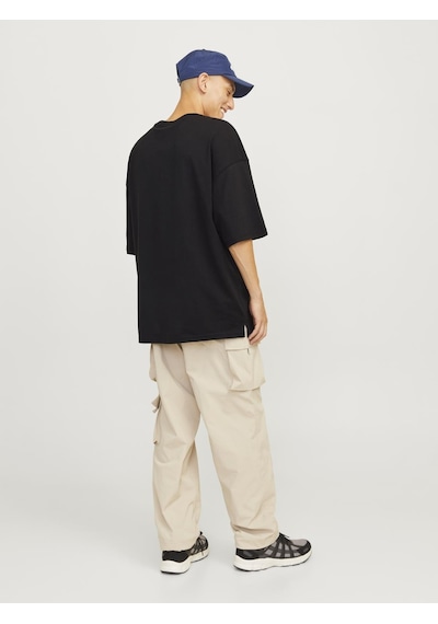 Jack & Jones Erkek Bisiklet Yaka Düz Renk Tişört - Charge Black Siyah