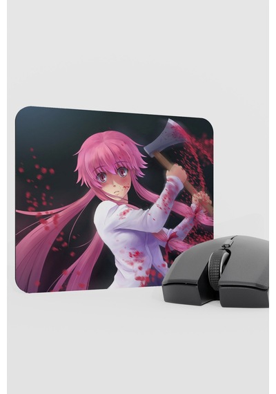 Mirai Nikki Anime V2 - 22x18 Gaming Kauçuk Kaymaz Taban Mouse Pad Fare Altlığı