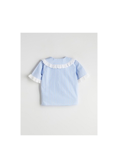 LC Waikiki Alıta Cıty Farkıyla Lcw Kids Mavi Ekose Loose & Bol Kız Çocuk Gömlek Mavi - 930172549 Mavi