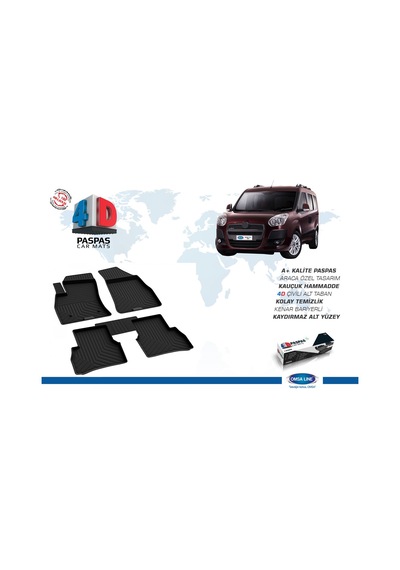 Fıat Doblo 4D  Paspas Siyah ( 2010-)