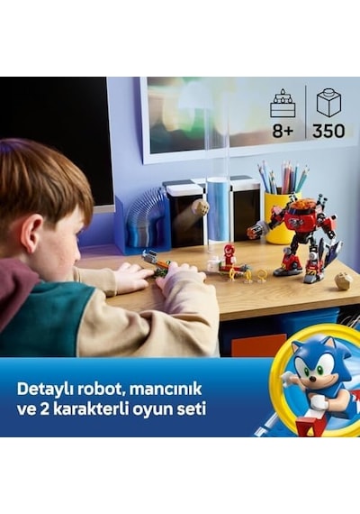 Knuckles Egg Crusher Robotu 77005 8 Yaş Ve Üzeri Çocuklar İçin Aksiyon Dolu Sonic Macerası, İnteraktif Yaratıcı Oyuncak Yapım Seti Ve Koleksiyonluk Model Eğlencesi 350 Parça