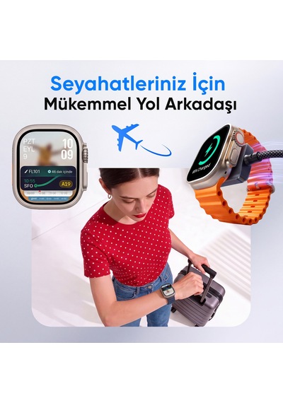 Juo 100w Type-c To Type-c Hızlı Şarj Kablosu Apple Watch Uyumlu Manyetik Şarj Özellikli 2'si 1 Arada Kablo 1.2 Metre