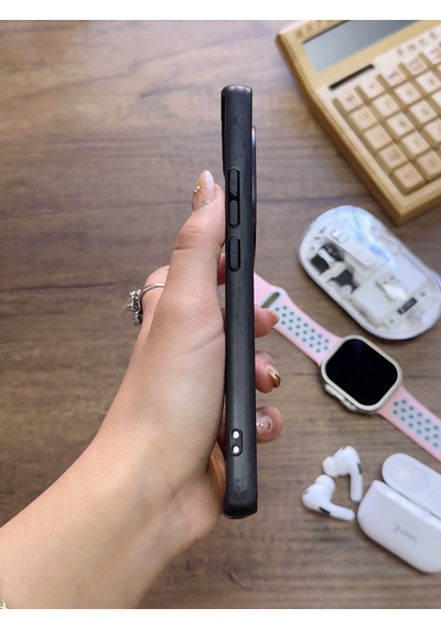 Redmi Note 14 Pro 5g Uyumlu Premium Deri Dokulu Darbelere Karşı Dayanıklı Nazal Silikon Kılıf Siyah