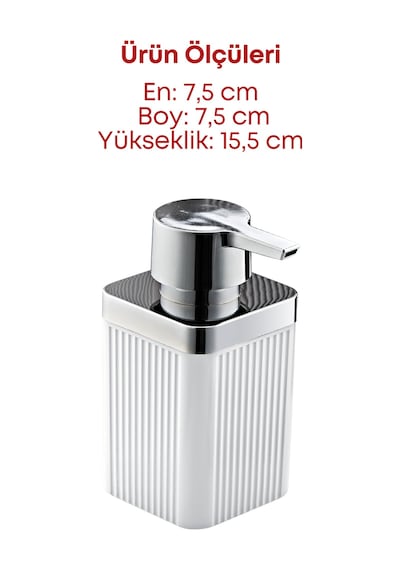 Grimorlife 2 Adet Akrilik Sıvı Sabunluk Mutfak Banyo Sabunluk Seti-beyaz- 400 Ml Cam Değildir Beyaz