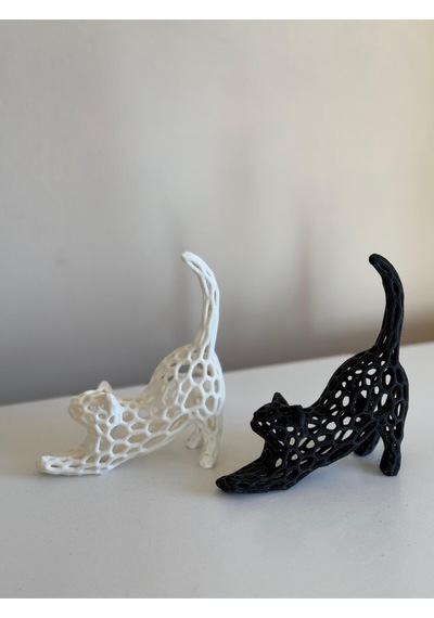 2 Adet Kedi Modeli Dekoratif Obje Plastik