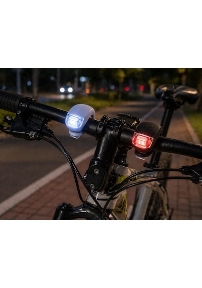 Orret Home 2 Adet Bisiklet Işığı Seti Led Flaşör Ön Arka Bisiklet Lambası, Usb'siz Pilli Işık, Su Geçirme Çok Renkli