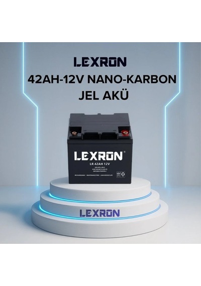 Lexron - İnges 12 Volt 42 Amper Nano Karbon Jel Akü - 12 V 42 Ah Derin Döngü Gel Akü