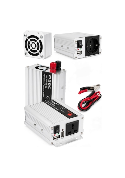 Fanlı 500w Dc Ac İnverter 12v Akü Girişi 220v Priz Usb Çıkışı Taşınabilir Dönüştürücü