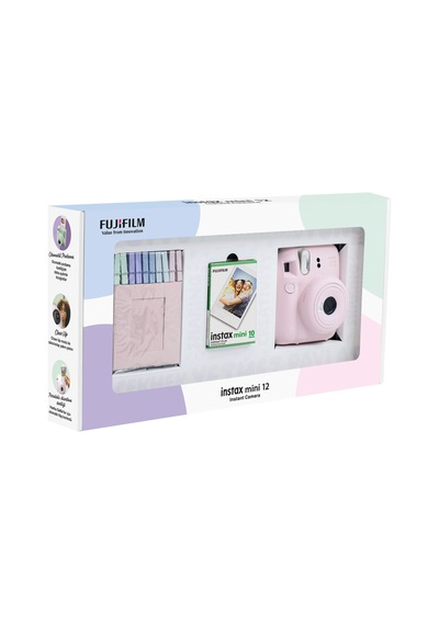 Fujifilm Instax Mini 12 Fotoğraf Makinesi + 10'lu Film + Mandal  Pembe