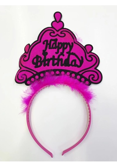 Mey İthalat Happy Birthday Yazılı Neon Renk Taç 12 Adet