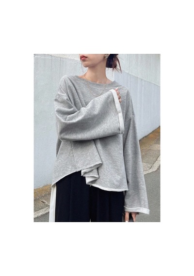 Cool Tarz Oversize Kesim Bisiklet Yaka Uzun Kollu Sweatshirt Gri Gri