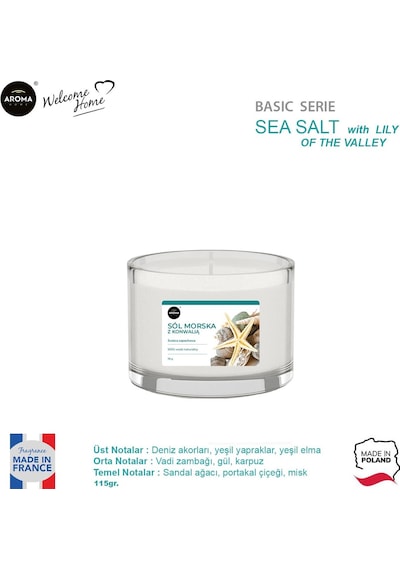 Aroma Basic Line Kokulu Mum Sea Salt With Lily Of The Valley 115 G