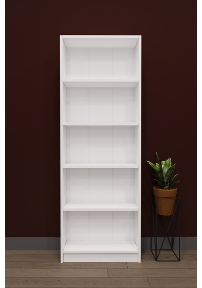 Lüks 5 Raflı Ev Ofis Kitaplık %100 MDF Modern Dekoratif Kütüphane Kitaplık K002