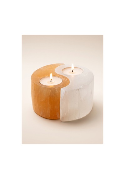 Selenit Taşı Yin-yang Tealight Mumluk Diğer