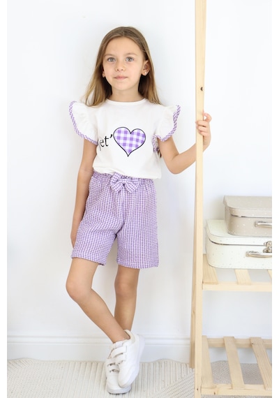 Miababy Jet Love Baskılı İkili Takım Mor