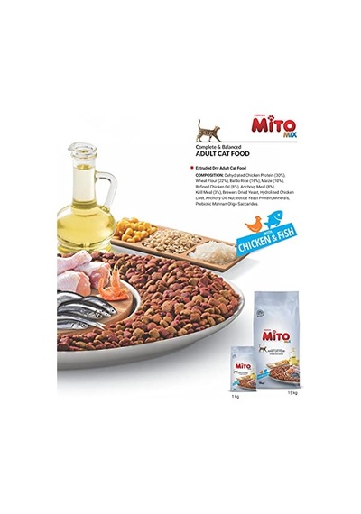 Mix Adult Cat Tavuklu Ve Balıklı Renkli Taneli Yetişkin Kedi Sı 1 Kg 100 G