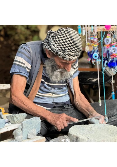Babil Serisi 2 Serpantin Taşı Kafa Büstü El İşçiliği