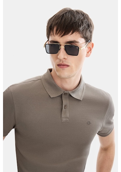 Backandbond Koyu Vizon Regular Fit Polo Yaka Örme Tişört