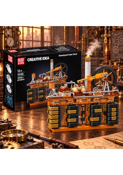 Mould King 10180 Buharlı Mekanik Küp Saat Yapım Seti 3.234 Parça