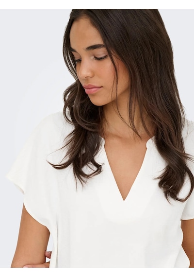 Jdy Jdylion Life S/s Top Wvn Noos Kadın Bluz 15249287 Ekru