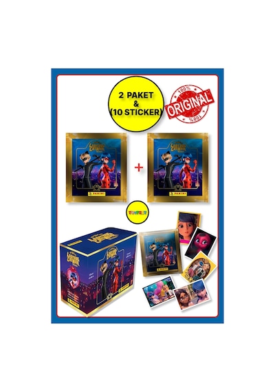 Panini Miraculous Mucize Uğur Böceği Sticker Çıkartma - 2 Paket 10 Adet Sticker