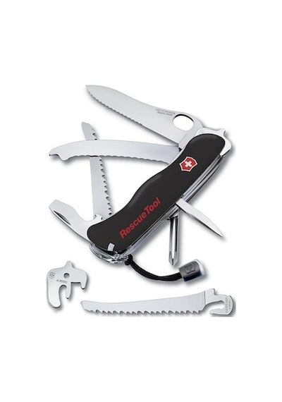 Victorinox 0.8623.Mwn.3 Rescuetool Siyah Hayat Kurtarma Kamp Çakısı Siyah