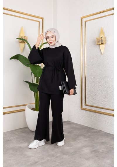 Nevayla Moda Mevsimlik Modal Kumaş Takım - T114 Siyah