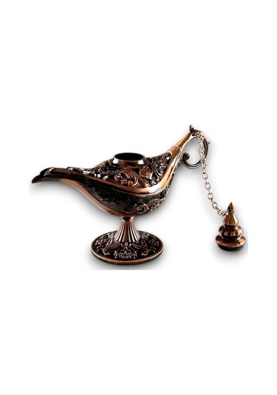 Aladdin Sihirli Lamba Tütsülük Buhardanlık Dekoratif Biblo 11 CM - Bakır