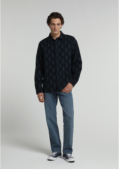 Colin's Colins Oversize Fit Shirt Neck Ekoseli Erkek Yeşil Uzun Kol Gömlek Cl1082341 Q1.v1 Pgr