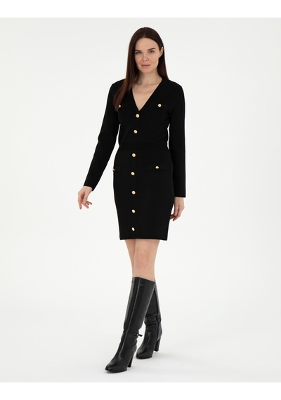 Pierre Cardin Kadın Siyah Elbise Triko 50290605-vr046 Siyah Pierre Cardin Kadın Siyah Elbise Triko 50290605-vr046 Siyah