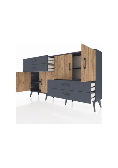 Arges Konsol 3 Raflı 4 Çekmeceli 4 Kapaklı 176x30x99 Antrasit-çam/antrasit Atlas Çam/antrasıt - Antrasıt Arges Konsol 3 Raflı 4 Çekmeceli 4 Kapaklı 176x30x99 Antrasit-çam/antrasit Atlas Çam/antrasıt - Antrasıt