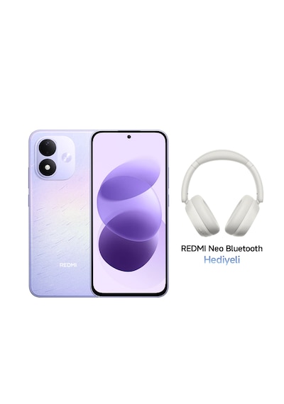 Xiaomi Redmi Note 17 5G 6 GB 256 GB (Xiaomi Türkiye Garantili) Mor+Xiaomi Redmi Neo Bluetooth 5.4 Kulaküstü Beyaz Kulaklık