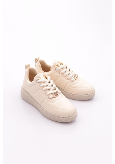 Dgn B1009 Kadin Aksesuarli Sneakers Ayakkabi Bej