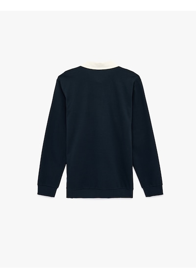 Koton Regular Fit Şardonlu Renk Kontrastlı Düğmeli Polo Yaka Sweatshirt Lacivert 6sam70014mk Lacivert Koton Regular Fit Şardonlu Renk Kontrastlı Düğmeli Polo Yaka Sweatshirt Lacivert 6sam70014mk Lacivert
