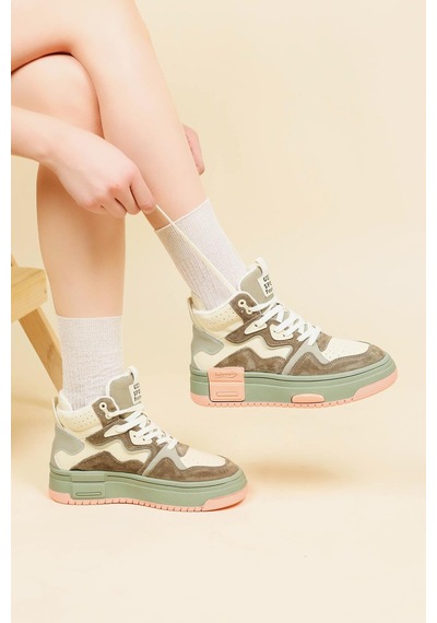 Guja Garnili Kalın Taban Sneakers Yeşil-6016-yeşil Yeşil
