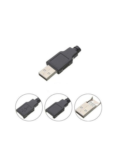 3 Adet 4 Pin Usb A Tipi Erkek Soket Plastik Kapaklı Usb Bağlantı