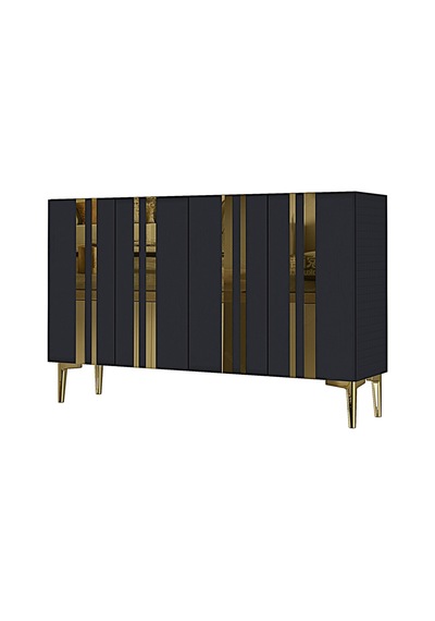 Ka1230ag Mia120 Konsol, Kahve Köşesi Ve Tv Sehpası, Çok Amaçlı Dolap Antrasit - Gold 120cm Ka1230ag Mia120 Konsol, Kahve Köşesi Ve Tv Sehpası, Çok Amaçlı Dolap Antrasit - Gold 120cm