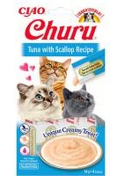 Ciao Churu Cream Ton Balıklı ve Deniz Taraklı Kedi Ödül Kreması 4 x 14 G