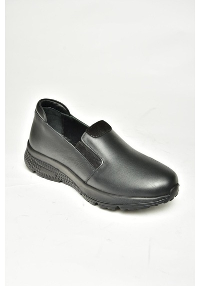 Fox Shoes T555082003 Siyah Hakiki Deri Comfort Ortopedik Taban Kadın Ayakkabı Siyah