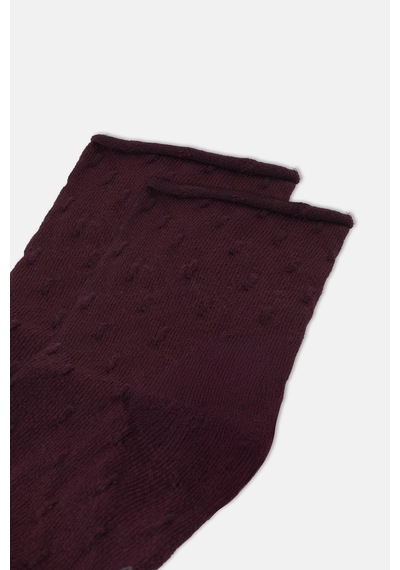 Suwen Raindrops Diyabet Lastikli Soket Çorap Wss12010382102 Bordo