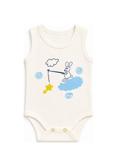 Babyhola 3'lü Bebek Çıtçıtlı Atlet Badi Bö Sevimli Hayalet Desenli 3681 Mavi