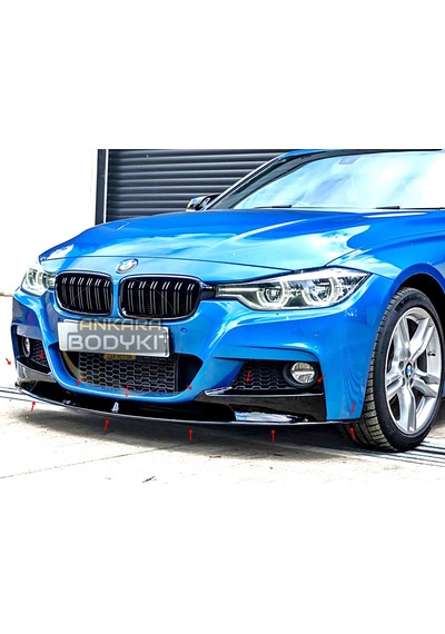 F30 M Sport Ön Lip - 3 Parça - Plastik - Parlak Siyah