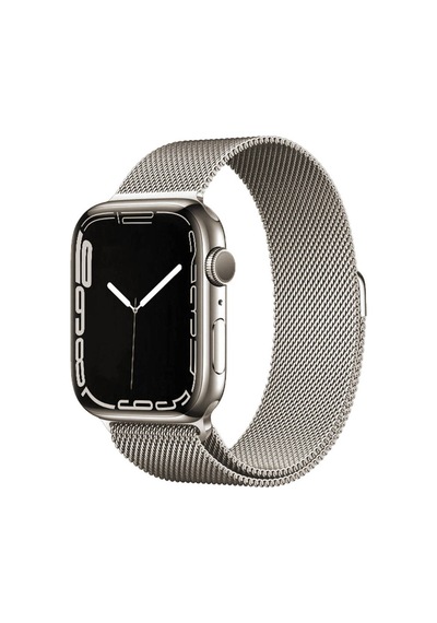 Apple Uyumlu Watch 44mm Tkdr Krd-117 Hava Alabilen Delikli Metal Süslemeli Desenli Silikon Kordon-titanyum-