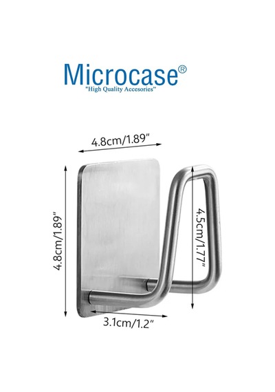 Microcase Güçlü Yapışkanlı Metal Banyo Mutfak Eşya Havlu Vb Ürün Askılığı Al4467-2 Adet Gümüş Diğer