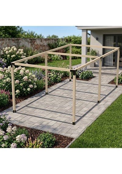 Pergola Braket Seti Ahşap Pergola Metal Bağlantı Aparatları 6 Ayaklı Kahverengi