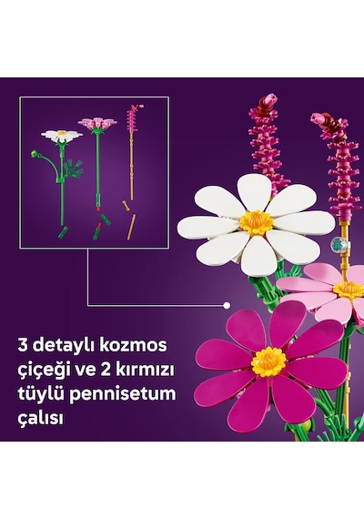 LEGO® Botanicals Kozmos Çiçekleri 11514 - 9 Yaş ve Üzeri Çocuklar için Renkli Çiçekler İçeren Oyuncak Yapım Seti (171 Parça)