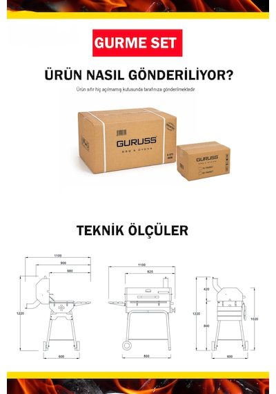 Guruss CG-075 Mangal PRO Gurme Paketi | Kullanıma Hazır SET | Kur, Yak, Keyfini Çıkar