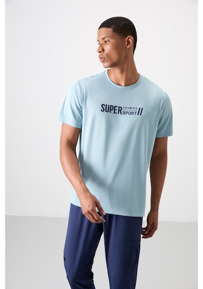 Tommy Life Açık Mavi Polyester Nefes Alan Dokulu İnce Esnek Standart Fit Erkek Performans T-shirt - 88385 Açik Mavi